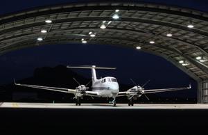 King Air 350 Air Combat Officer Training aircraft on deployment.